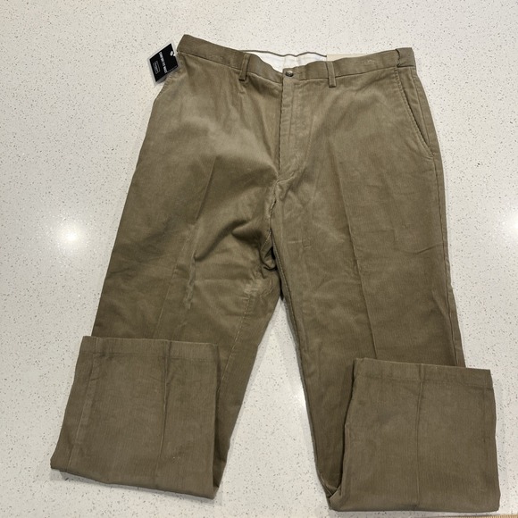 Haggar Other - Haggar Pants Mens 38X30 Brown Corduroy Classic Pleated Comfort Fit Waist NWT